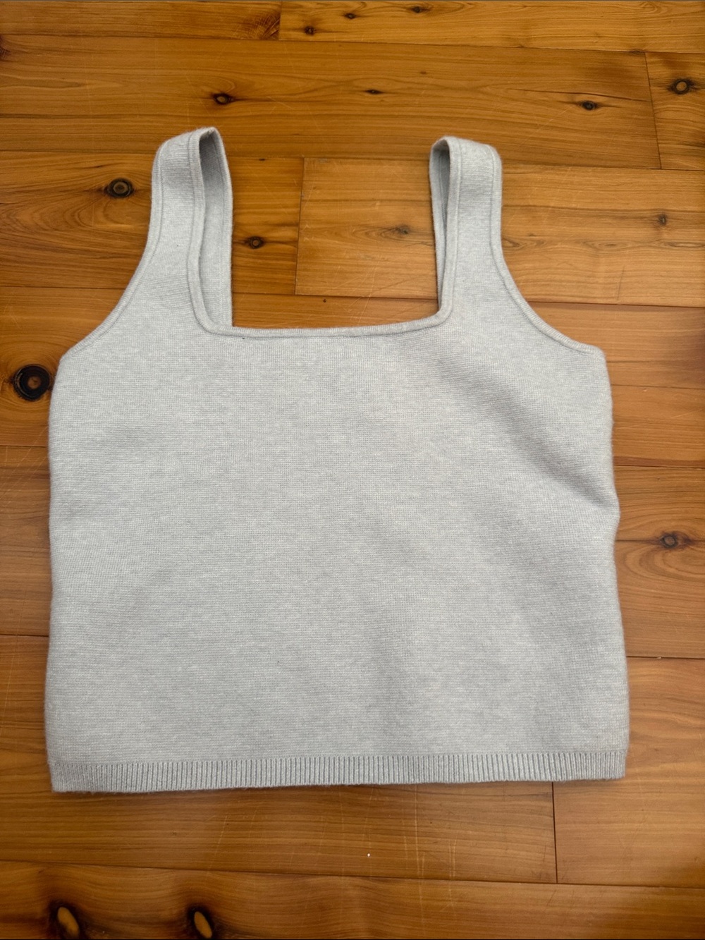 Abercrombie & Fitch Light Gray blue Square-Neck Knit Tank